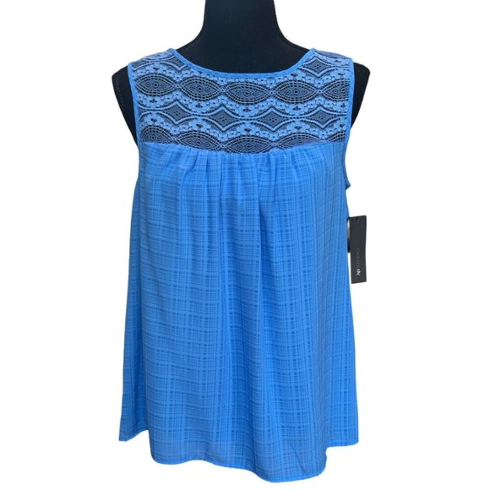 NWT - AB Studio Blue Lace Blouse